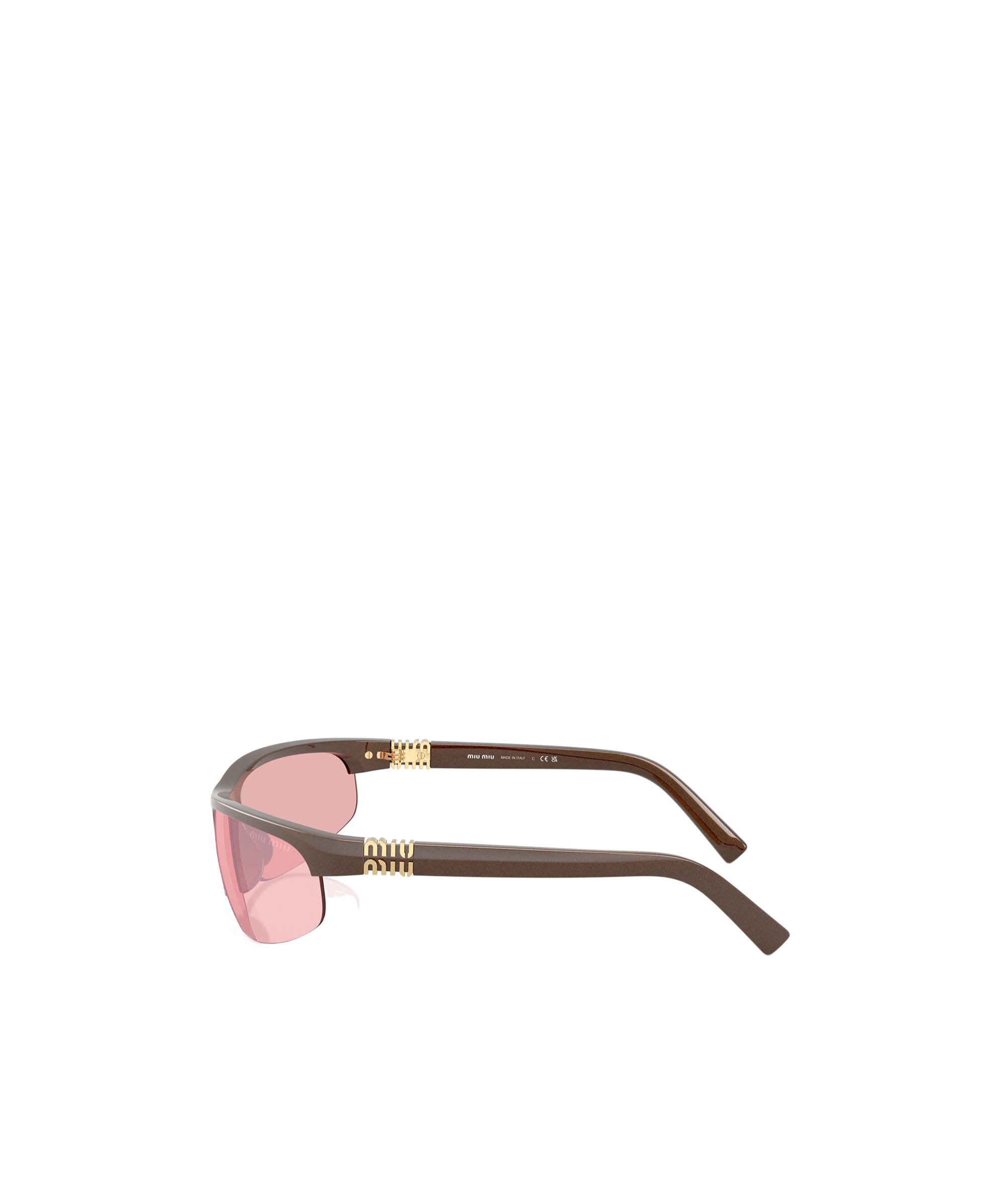 Miu Miu A02s Semi-rimless Oval Plastic Sunglasses In Pink