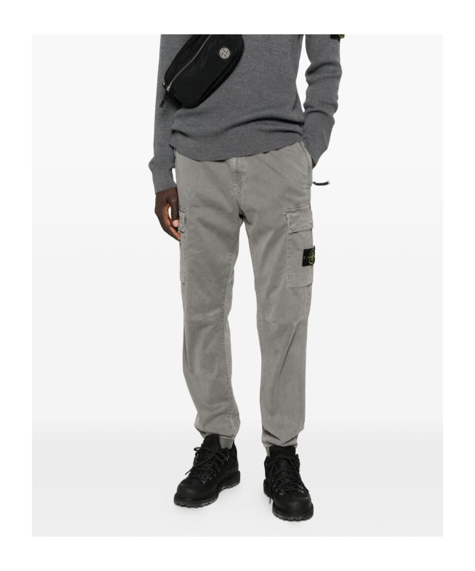 Stone Island Elastic Waist Sweatpants In Gray