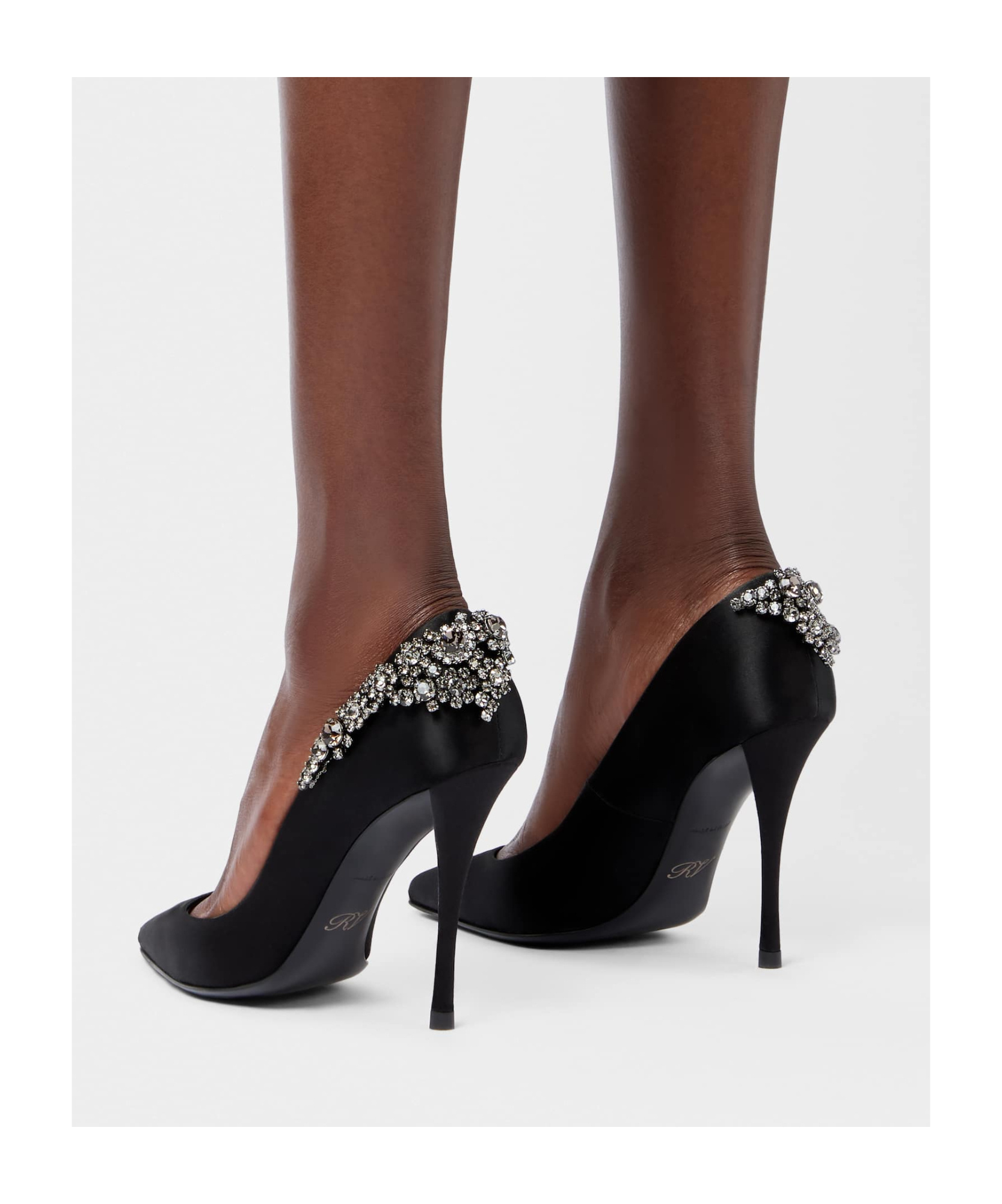 Shop Roger Vivier Efflorescence Pumps In Satin In Black