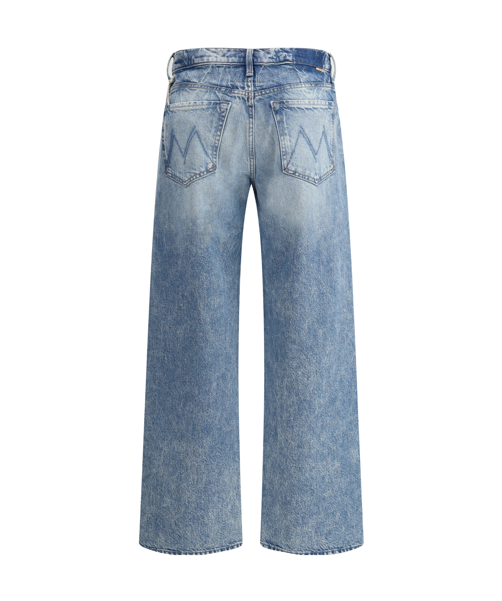 Mother Womens Enjoy The Ride Rambler Faded-wash Straight-leg Mid-rise Stretch-denim Blend Jeans In Blue