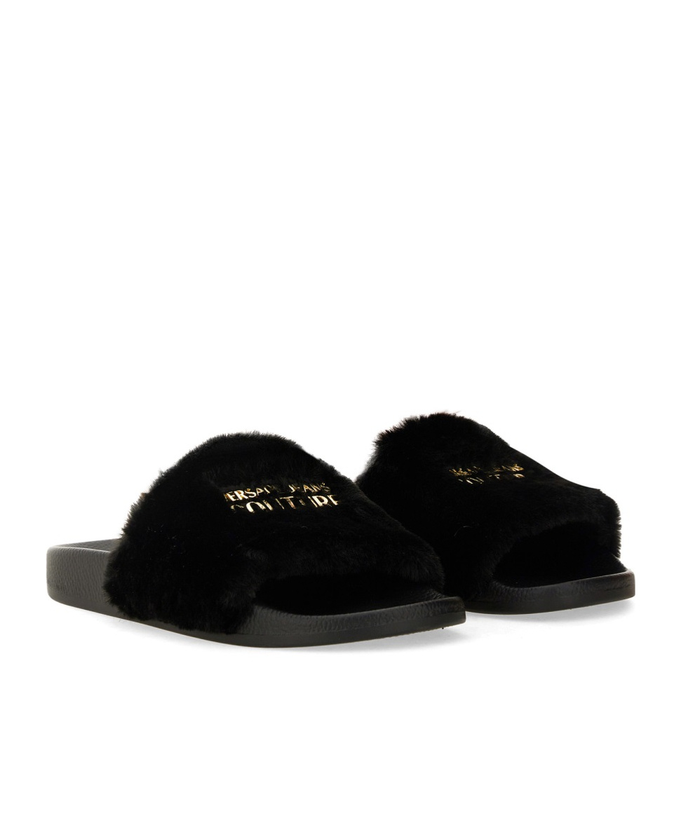 Versace Jeans Open-toed Slippers In Black