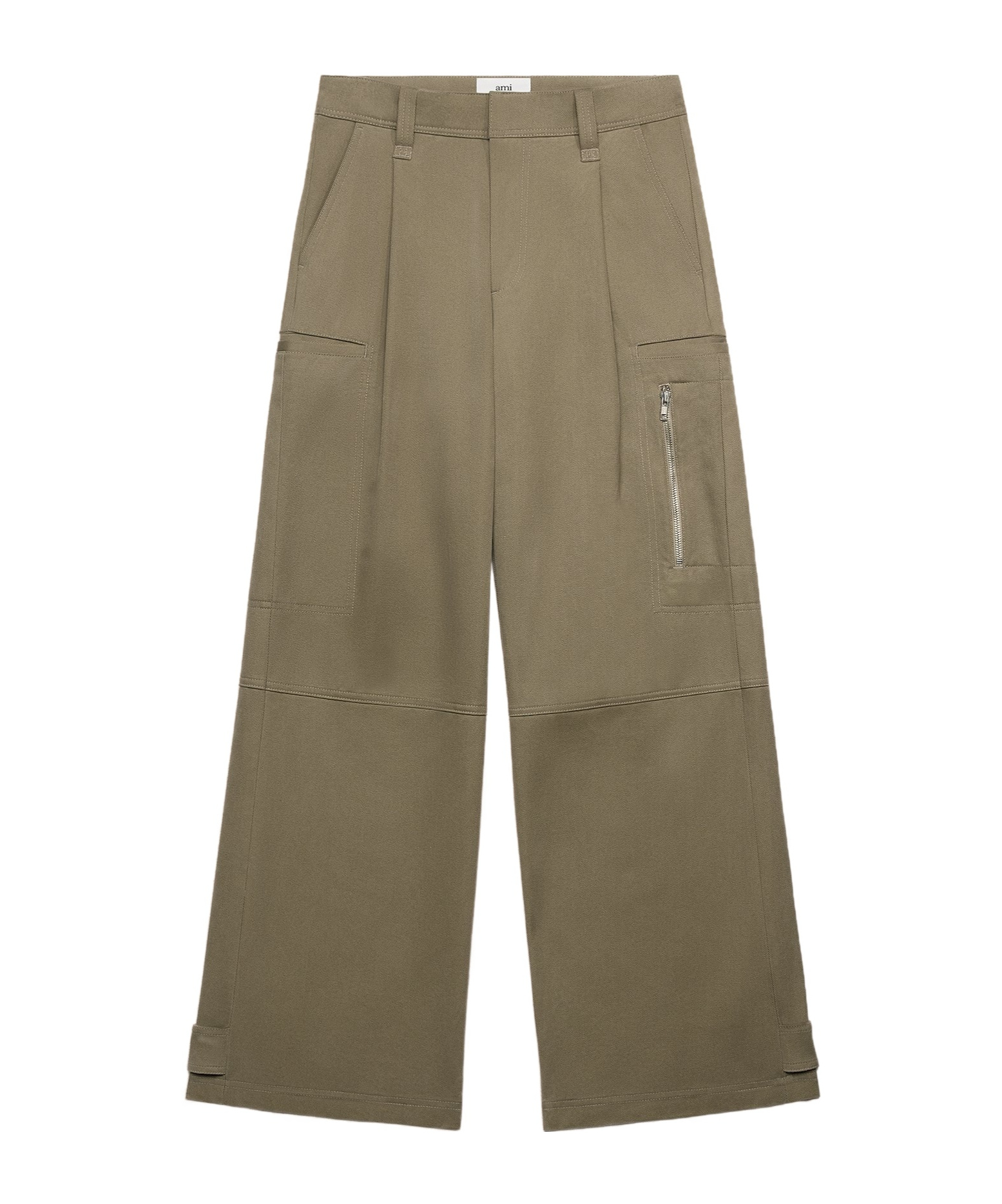 Ami Alexandre Mattiussi Ami Paris Velvet Cargo Pants In Green