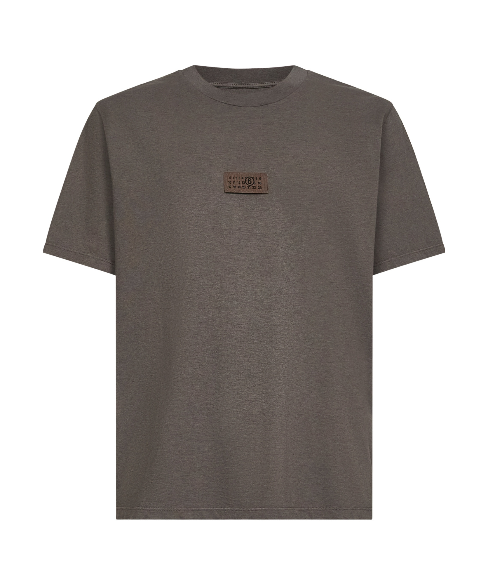 Mm6 Maison Margiela Taupe Jersey Numeric Signature T-shirt