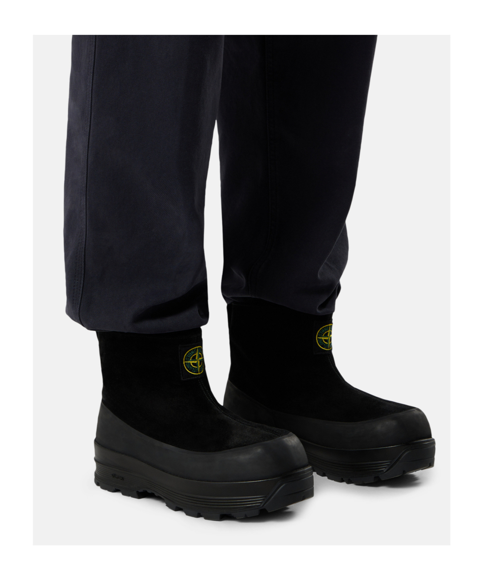 Stone Island Ankle Boot With Vibram Sole For Shock Absorption In Black