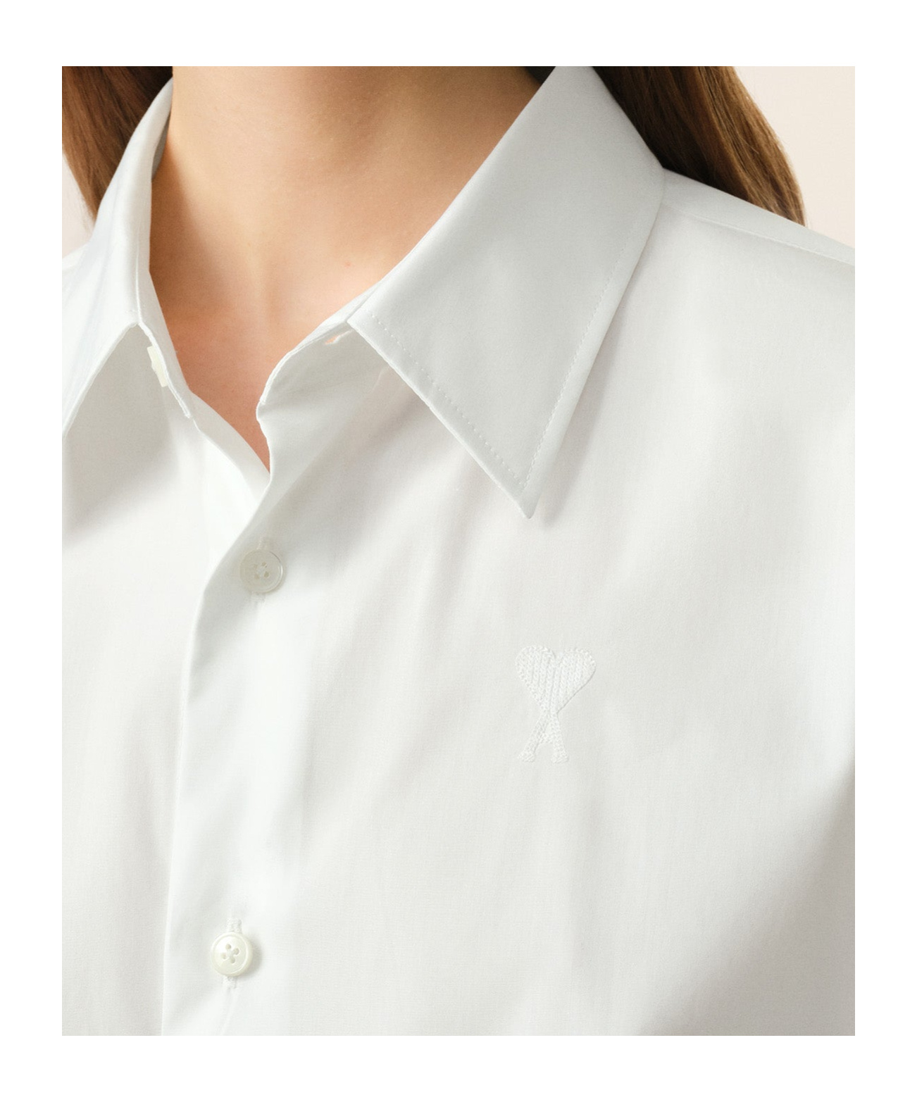 Ami Alexandre Mattiussi Ami Ami De Coeur Cotton Shirt In White