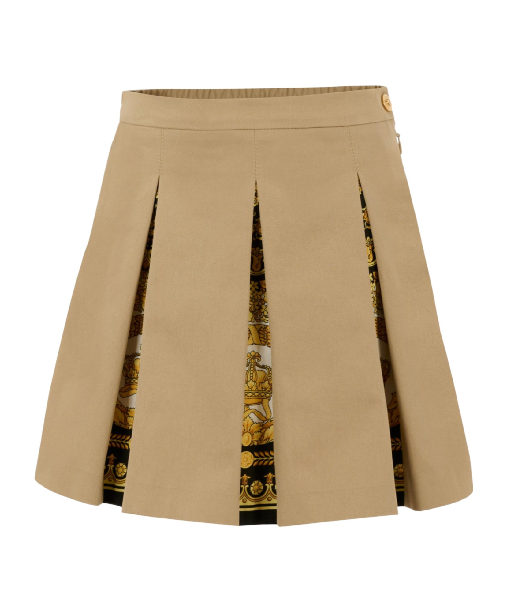 Versace Pleated Panelled Skirt In Blue