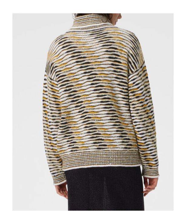 Missoni Oversized High-neck Sweater With Flame Pattern In Multi