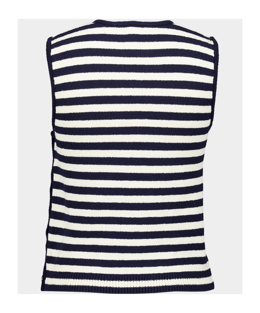 Frame Mariner Stripe-intarsia Cotton-blend Tank In Black