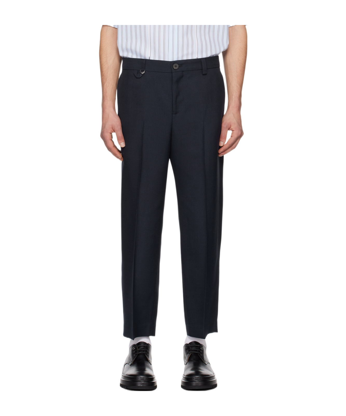Jacquemus Casual Pants With Waist And Loop Straps In Black