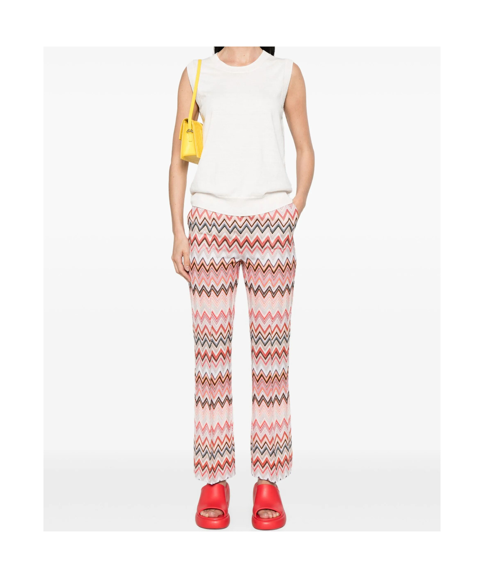 Missoni Flared Zigzag Pattern Trousers With Soft Texture In Multi-color