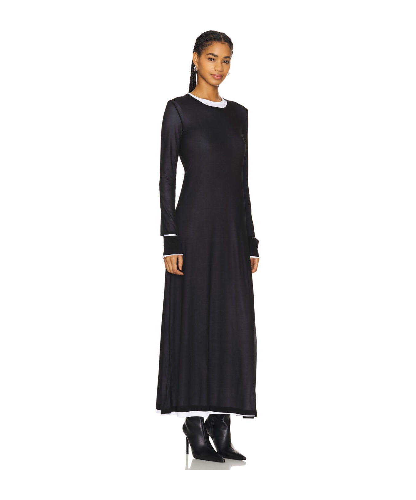Helmut Lang Mehrlagiges Maxikleid Aus Cupro In Black