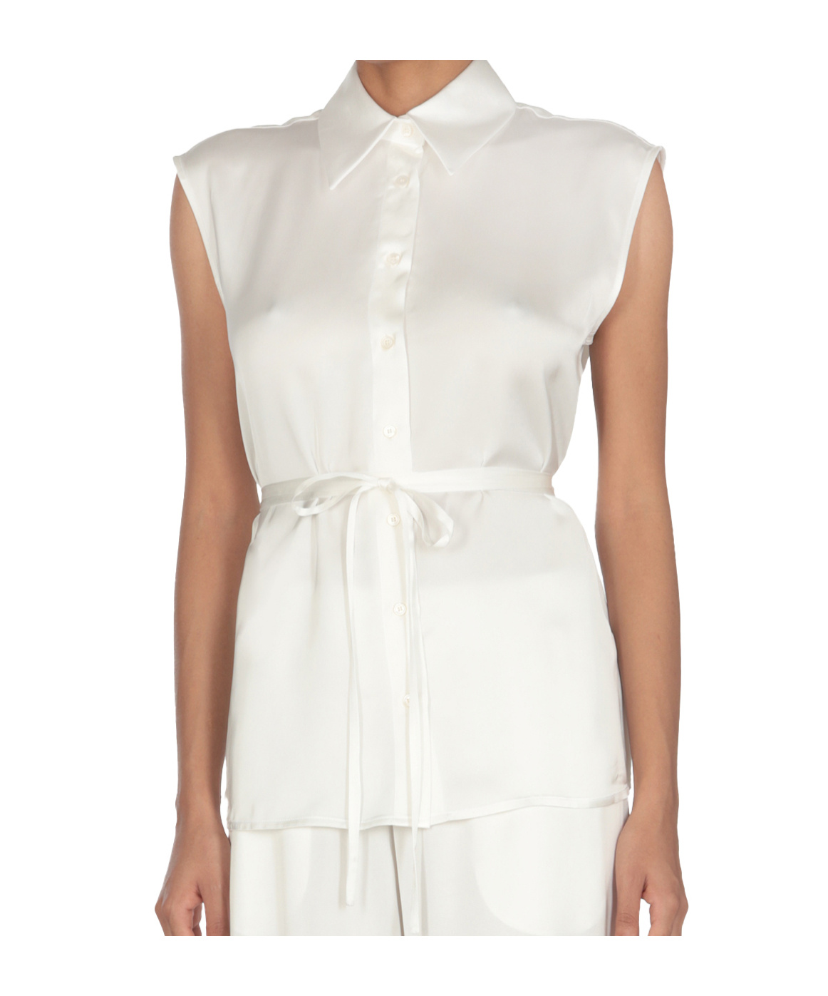Fabiana Filippi Tied-neck Panelled Blouse In White