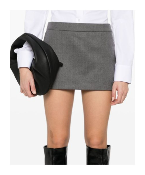 Wardrobe.nyc Dart-detail Mini Skirt In Gray