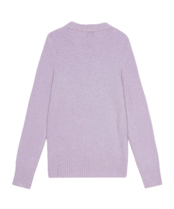 Ganni Brushed Long Sleeve Jumper In Purple