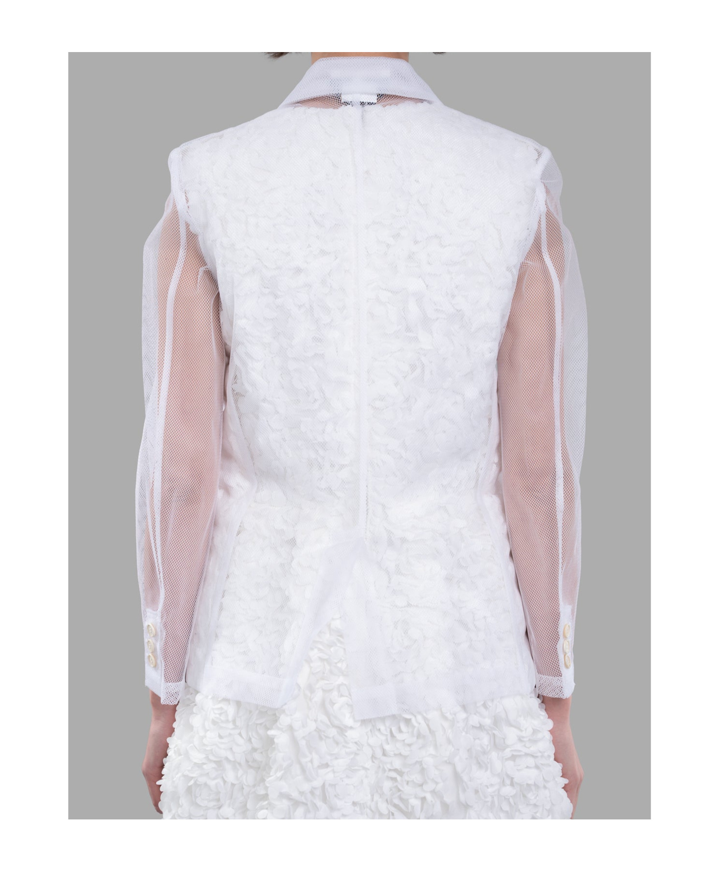 Shop Comme Des Garçons Flower-embroidery Jacket