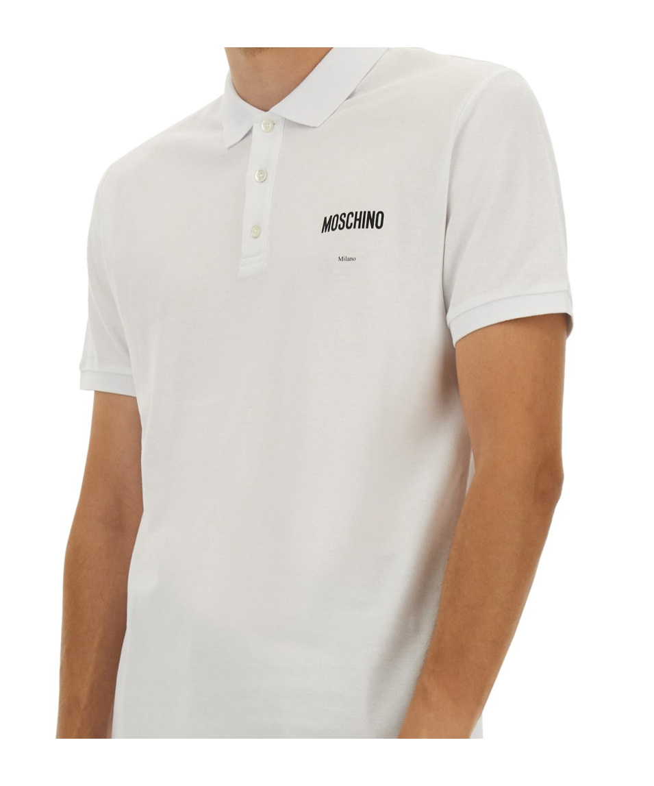 Moschino Polo Collar Short Sleeves T-shirt In White