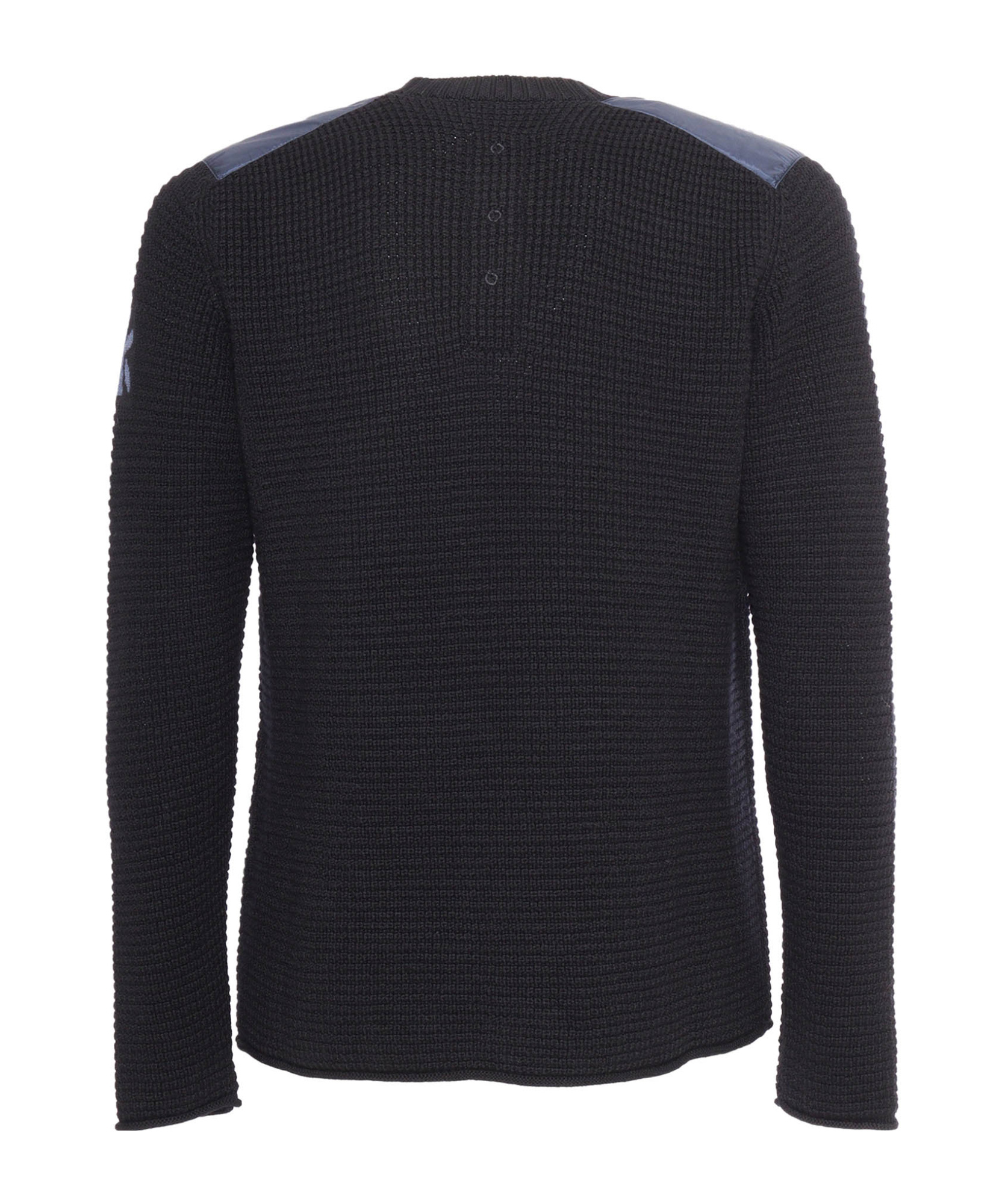 Premiata Textured Knit Sweater With Classic Crew Neck In Black