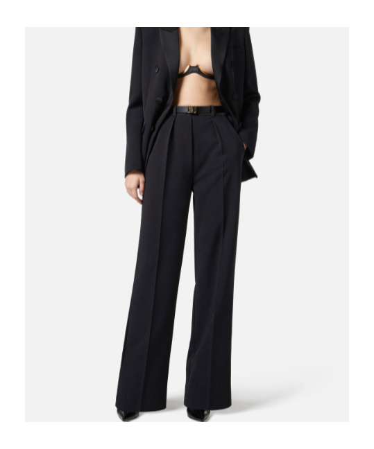 Elisabetta Franchi Straight-leg Tailored Trousers In Black