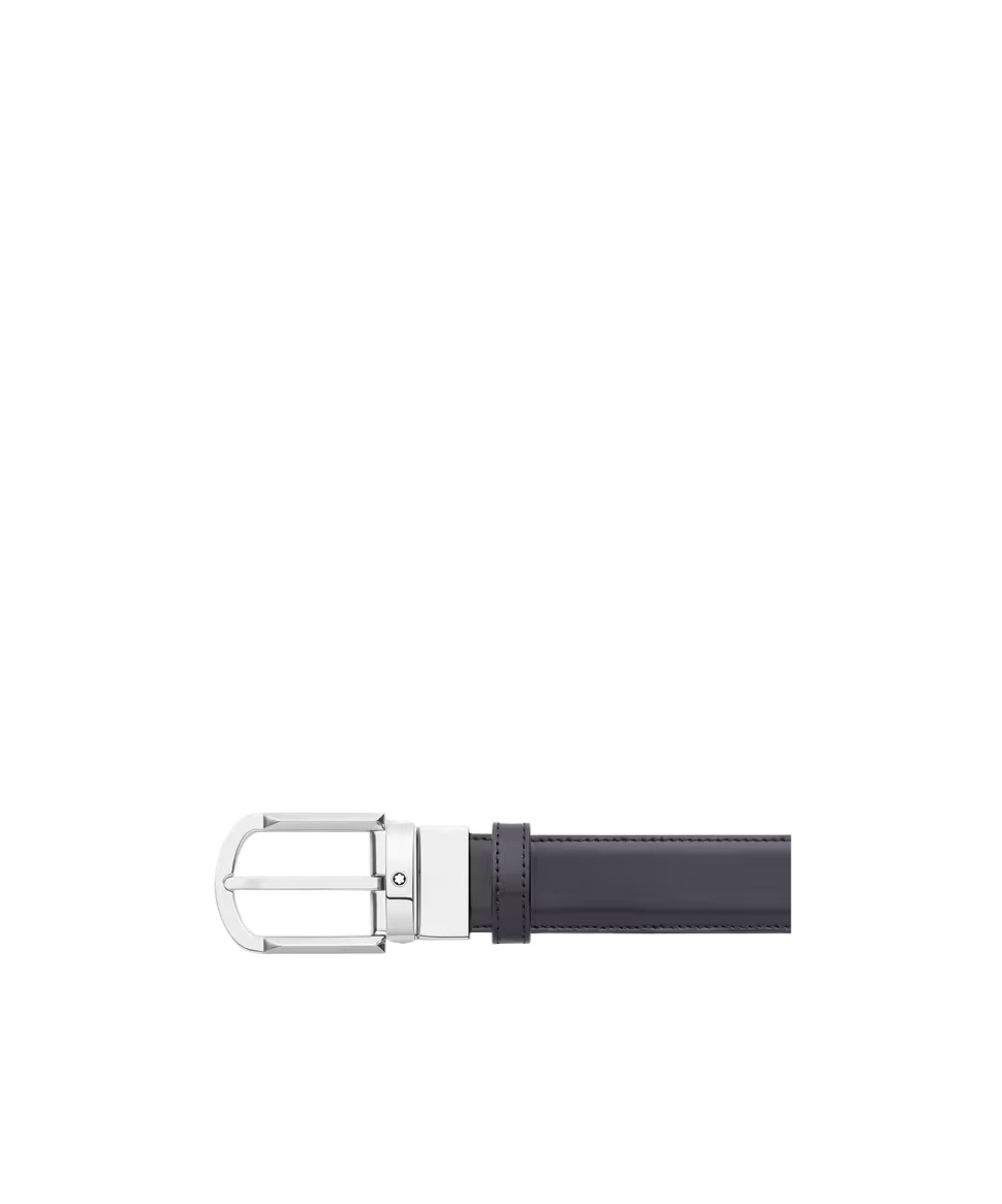 Montblanc Leather Oval-buckle Belt In Black