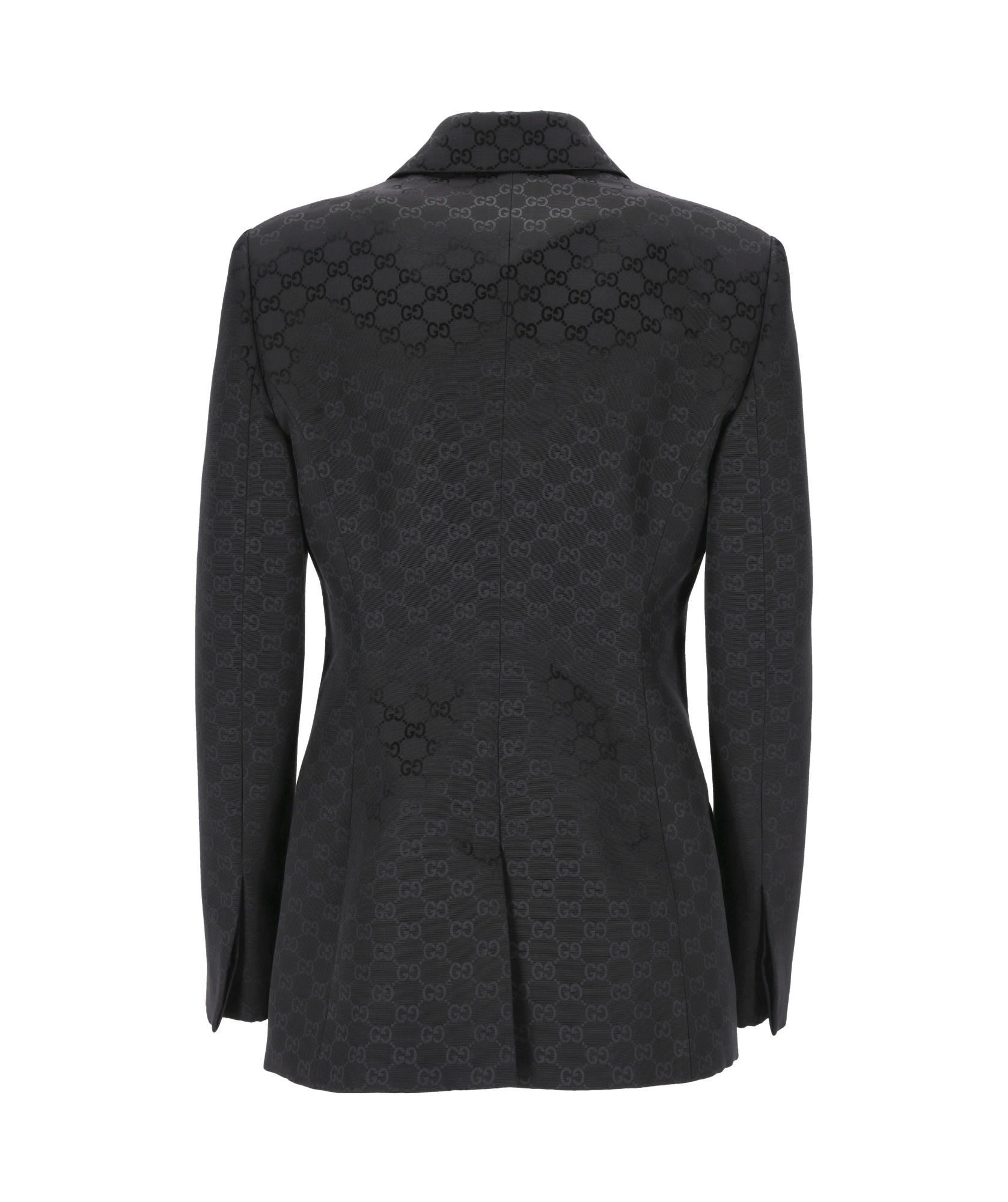 Gucci Gg Jacquard Button-up Blazer In Black