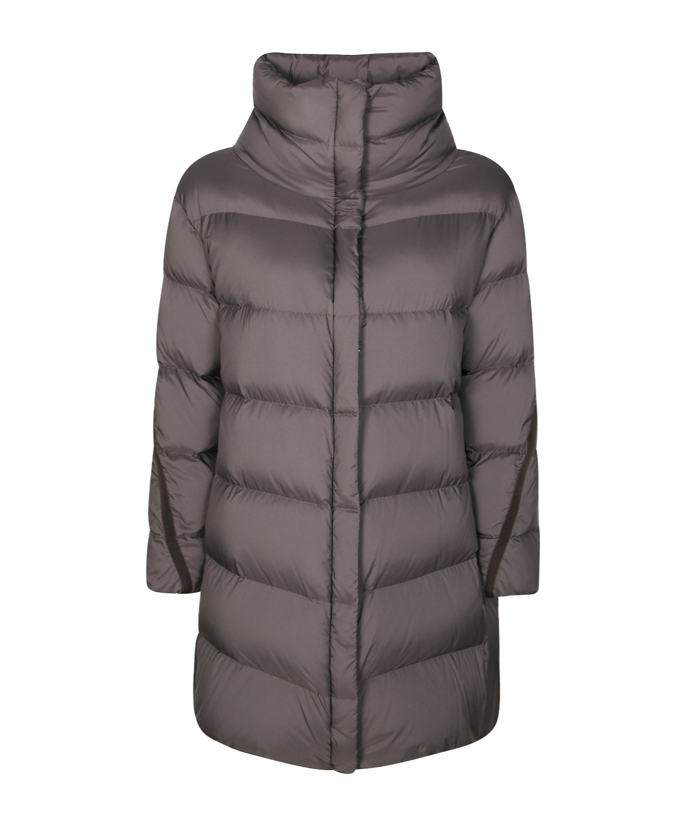 Herno High Neck Quilted Jacket In Gray