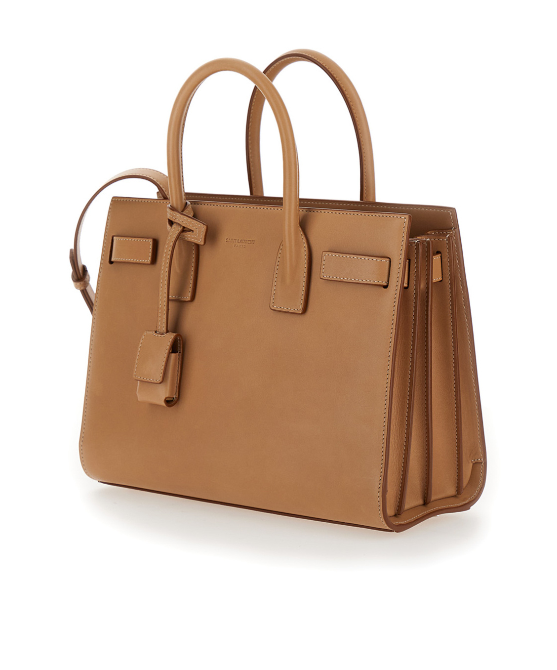 Saint Laurent Camel Leather Baby Sac De Jour Handbag In Brown