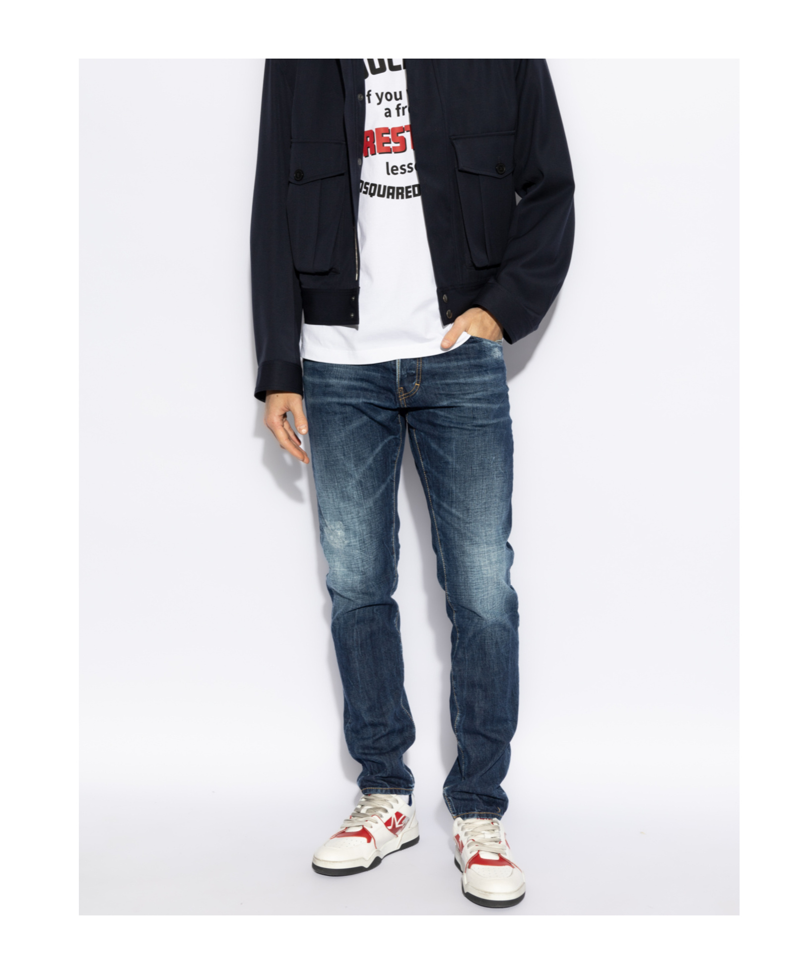 Dsquared2 Belt-loop Jeans In Blue
