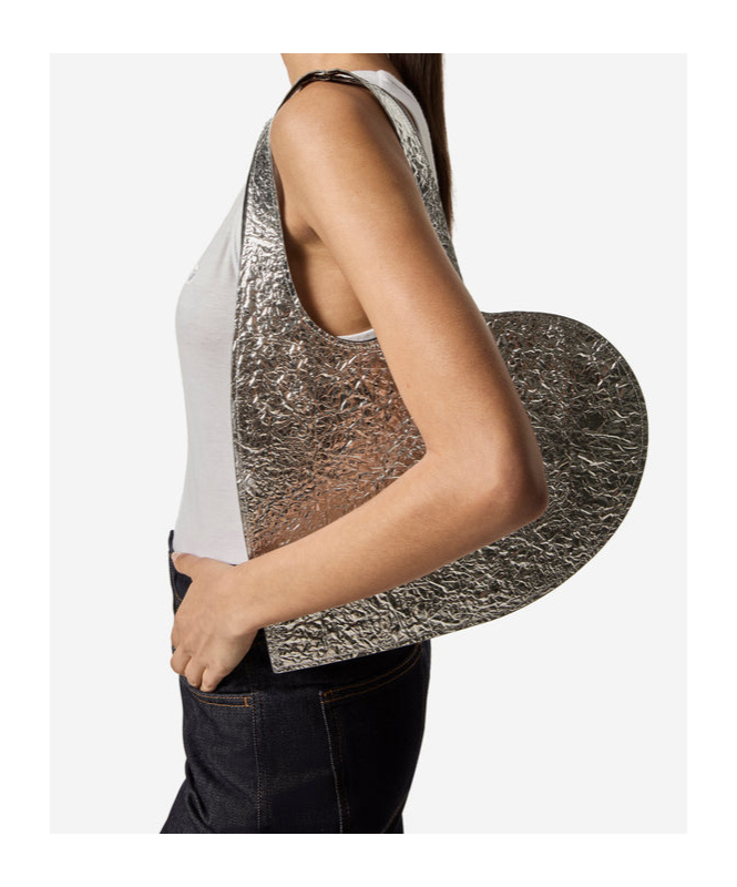 COPERNI COPERNI METALLIC EFFECT MINI HEART TOTE BAG 