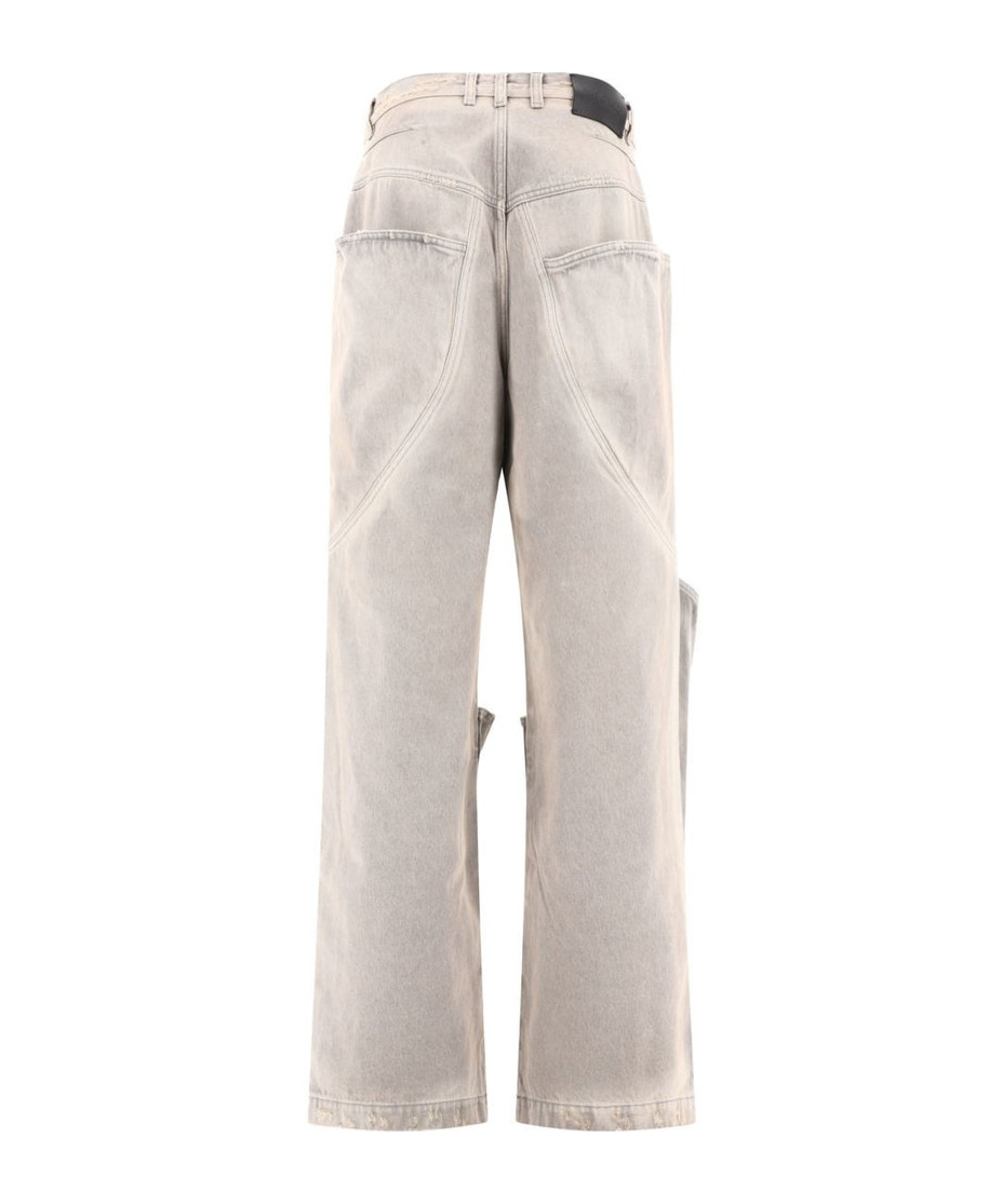 Attico Washed Wide-leg Jeans In White