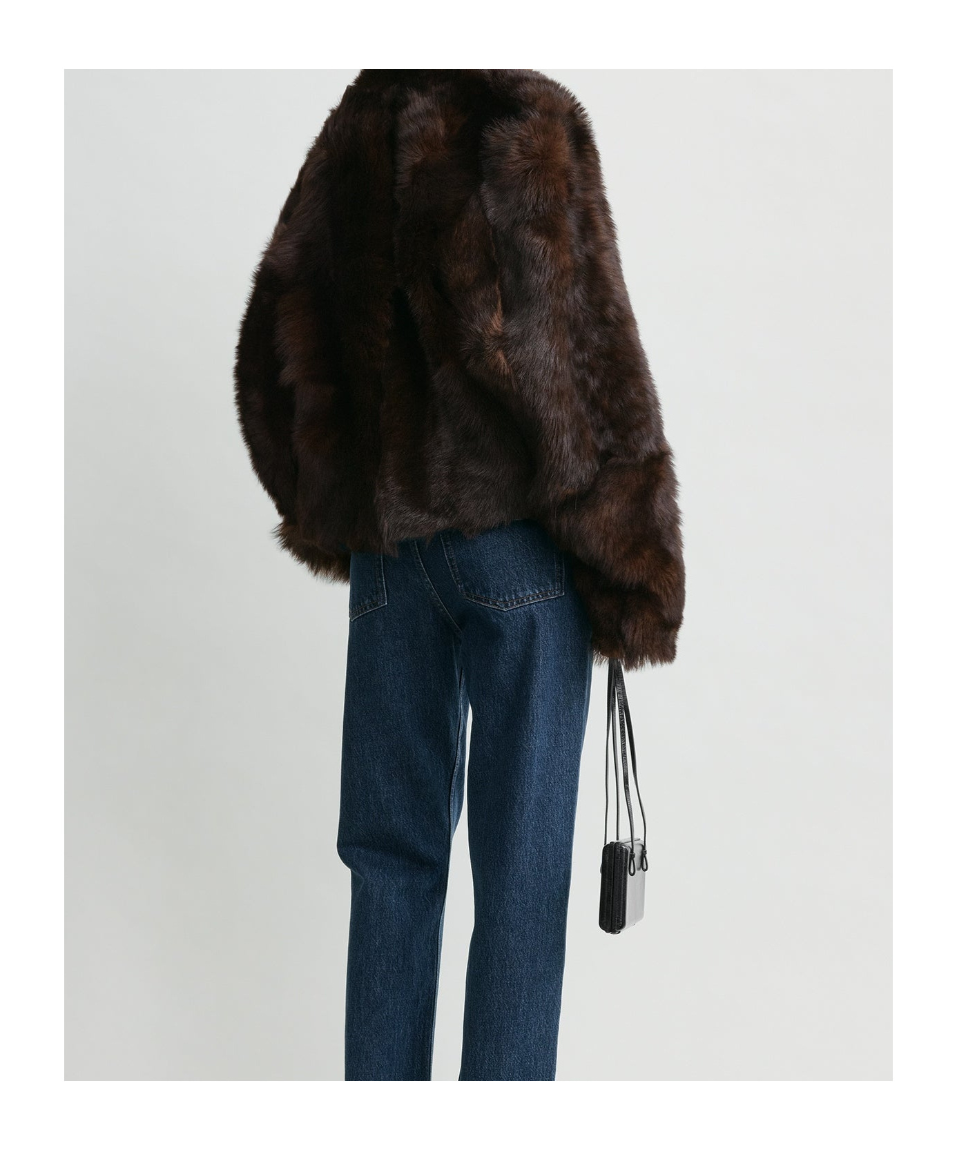 Totême Silky Shearling Jacket In Brown