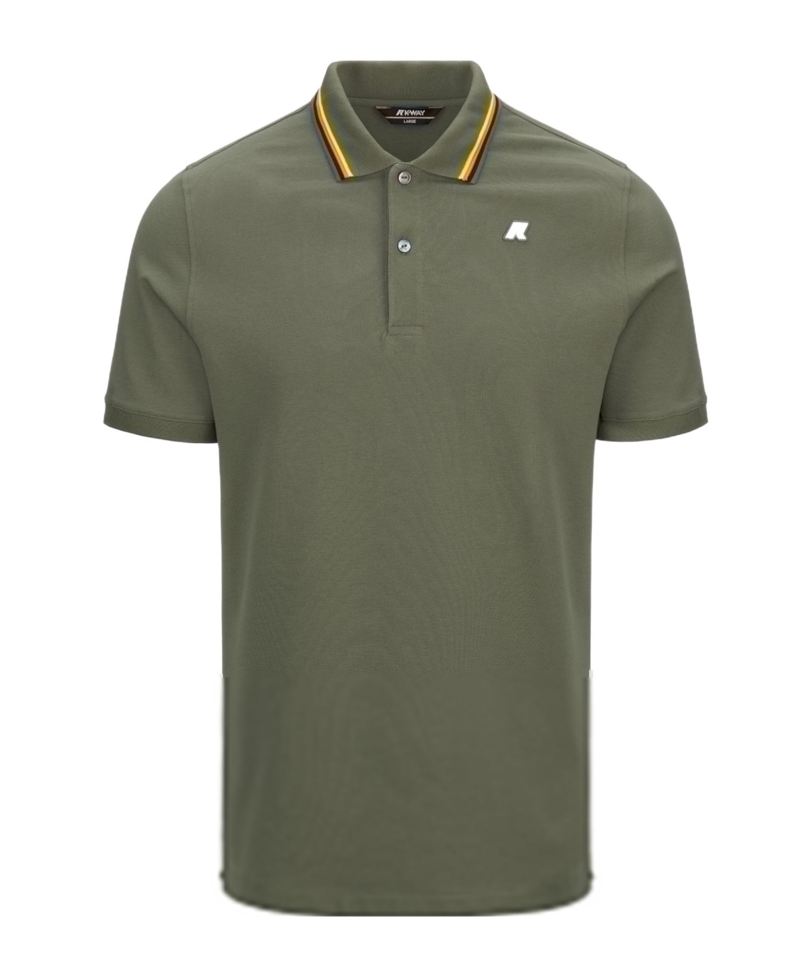 K-way Short Sleeve Button Polo Shirt In Green