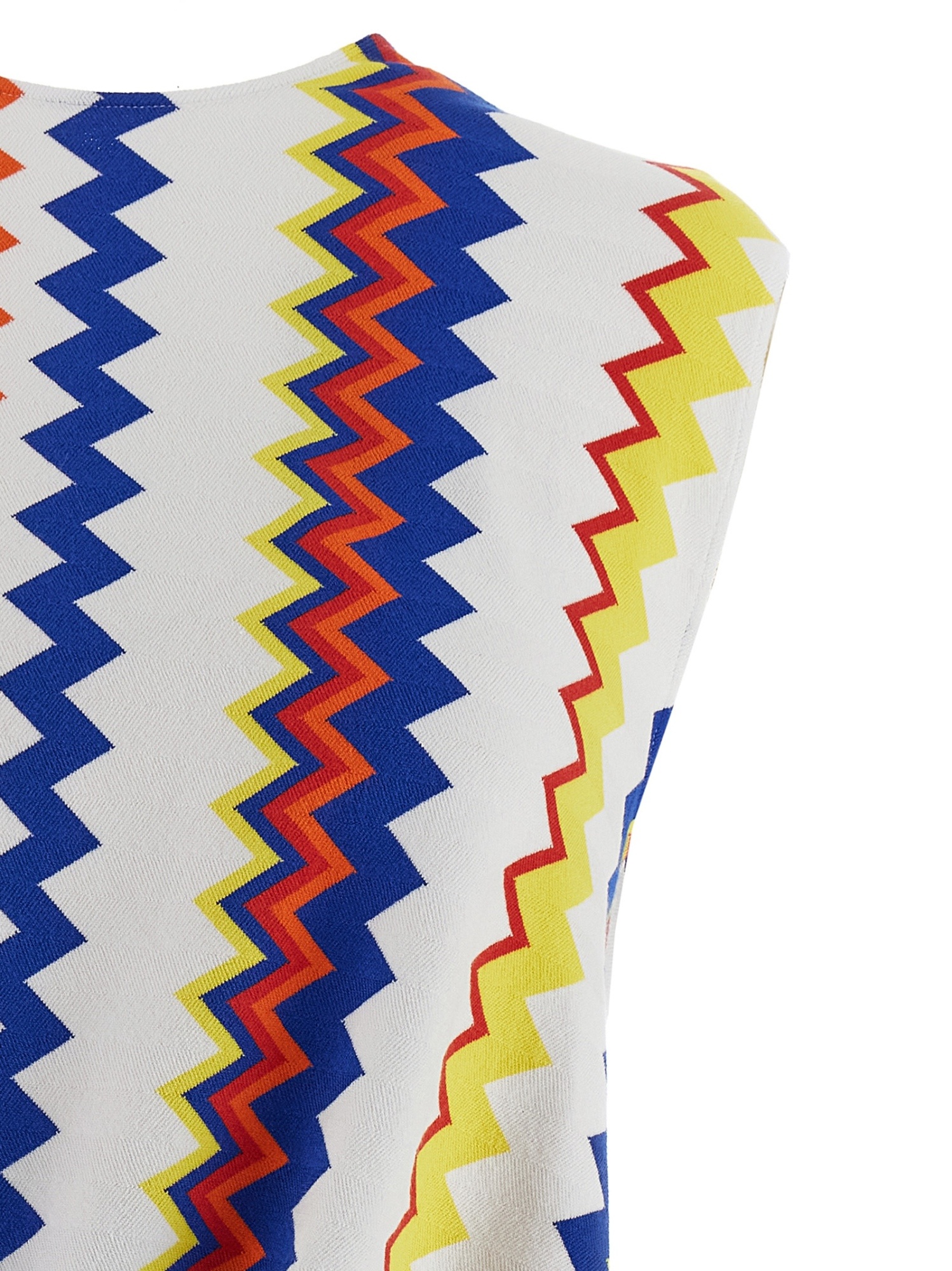 Missoni Peplum Top With Vibrant Zigzag Pattern In Multi