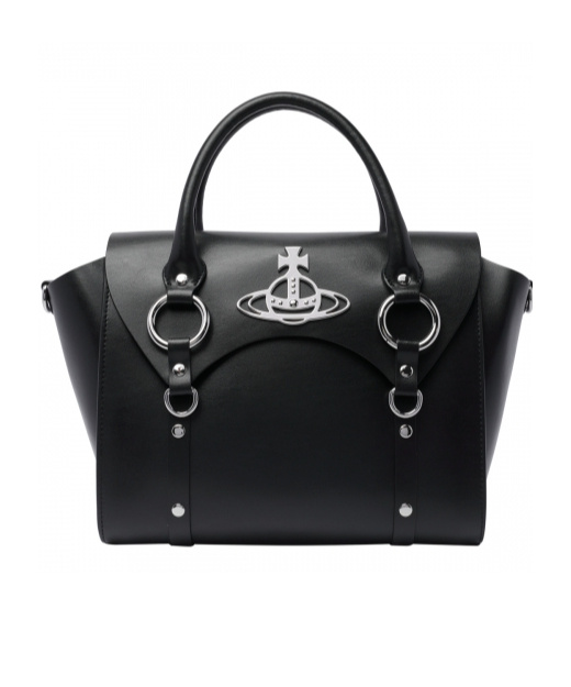 Vivienne Westwood Orb-plaque Leather Tote Bag In Black