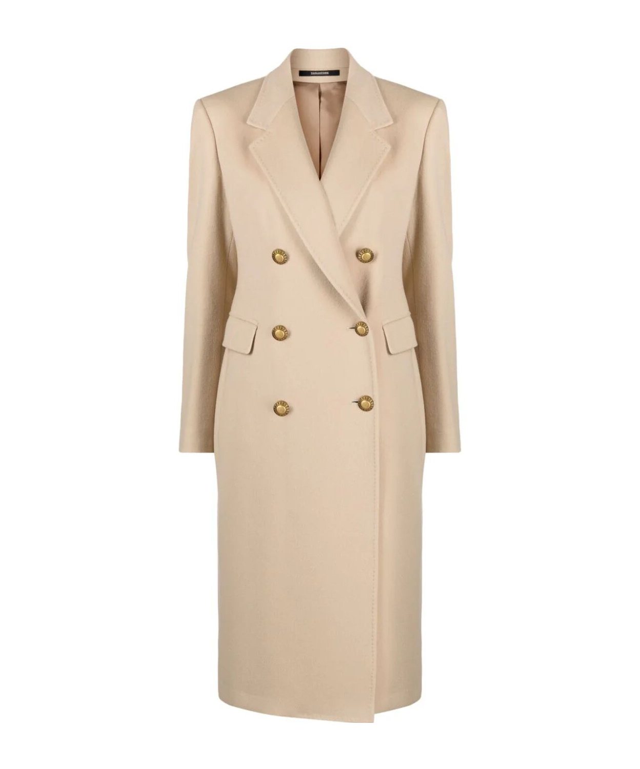 Tagliatore Double-breasted Notched-lapels Coat In Nude