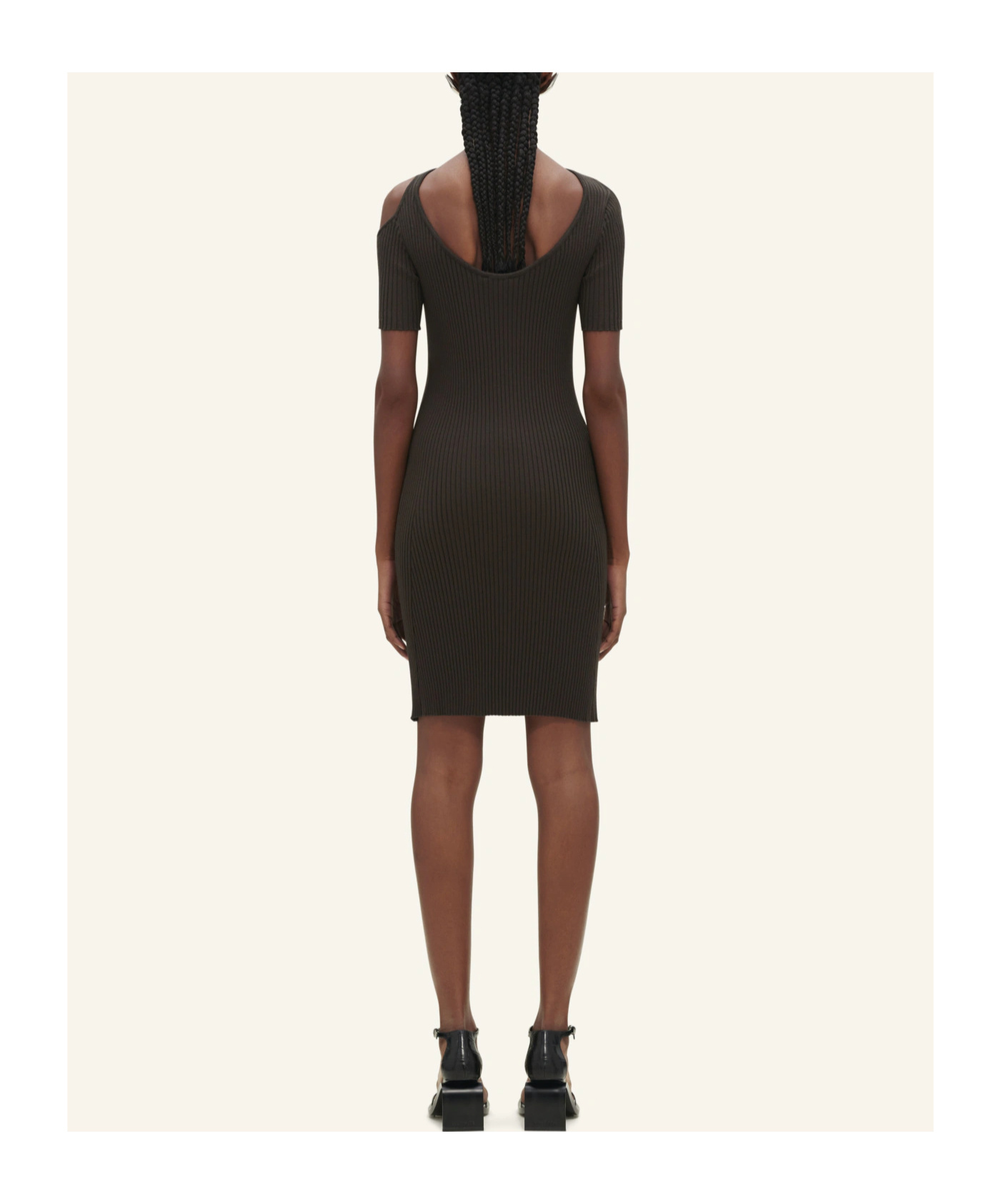 Courrèges Hyperbole Ribbed Minidress In Black