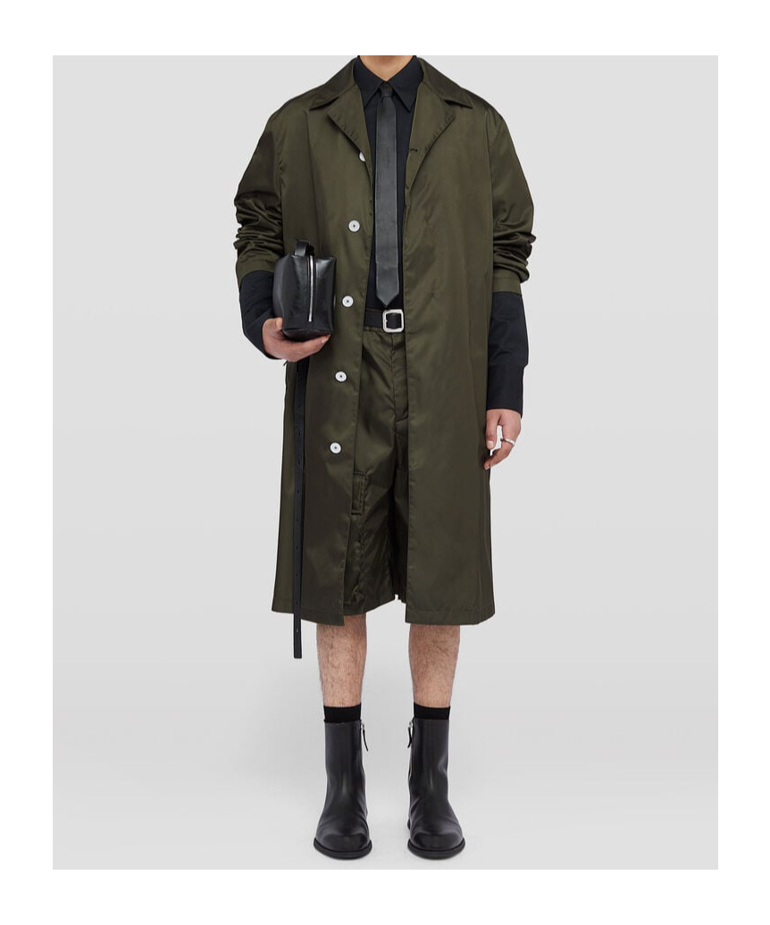 Jil Sander Button-up Raincoat In Black