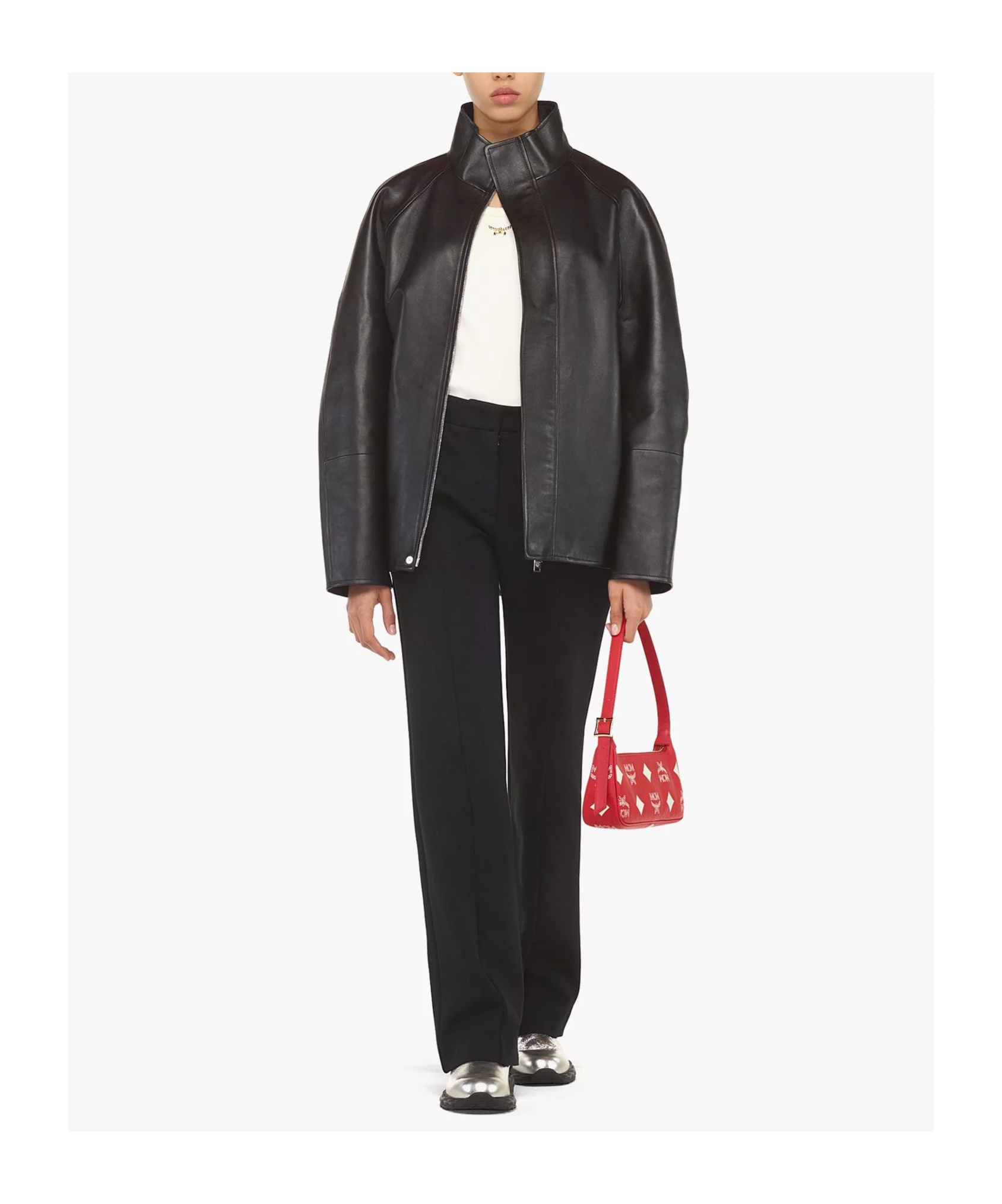 Mcm Aren Shoulder Bag In Maxi Visetos In Red