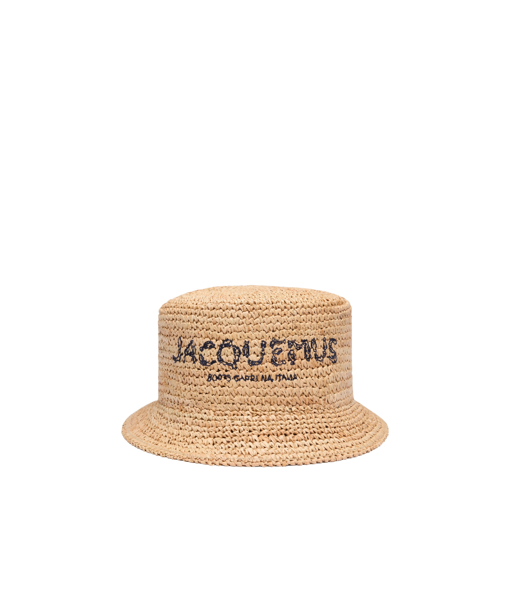 Jacquemus Le Bob Pesco Raffia Effect Bucket Hat In Nude