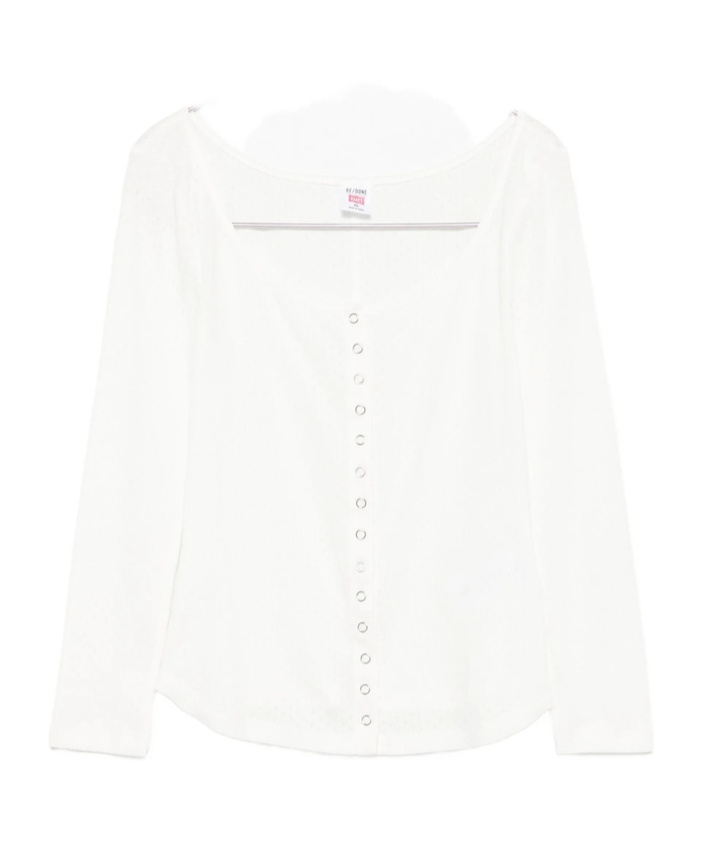 Re/done Long-sleeve Cardigan In White