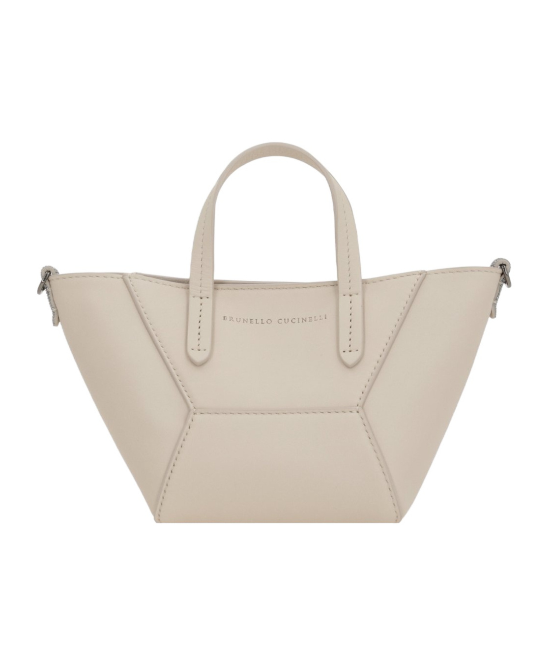 Brunello Cucinelli Logo Shoulder Bag In White