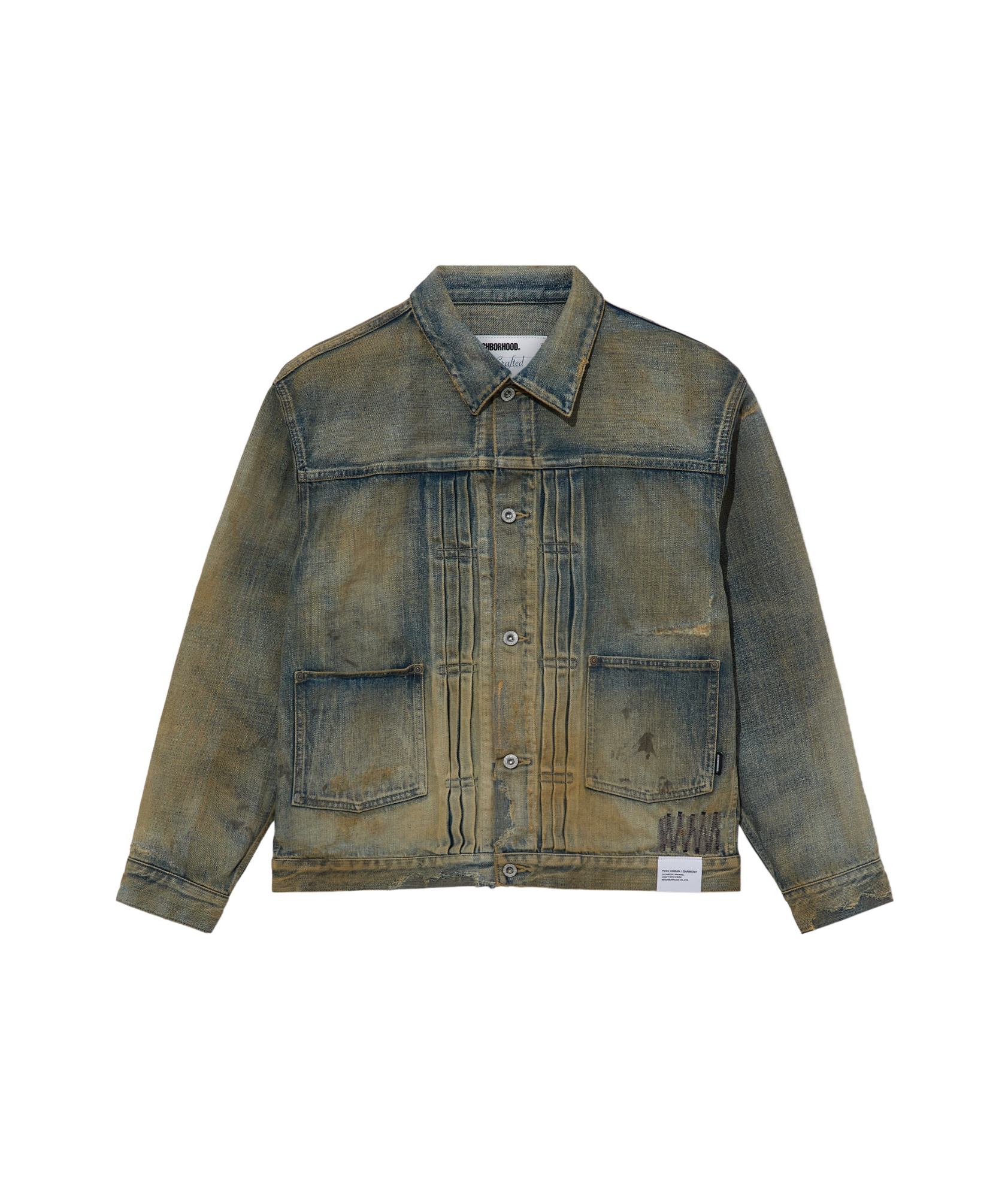 Neighborhood Long-sleeved Denim Jacket In Gray