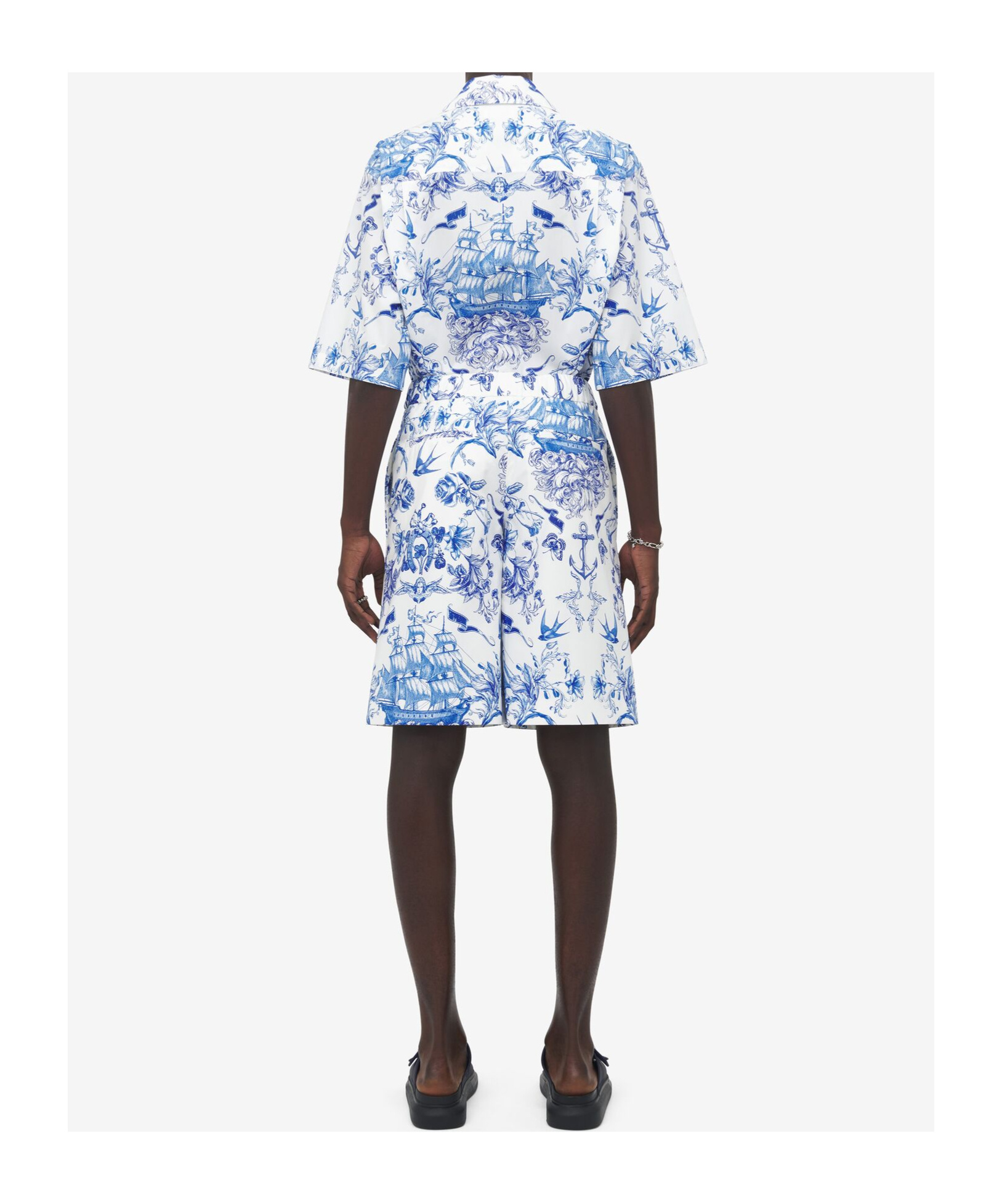 Alexander Mcqueen Sailor Tattoo Shorts In White