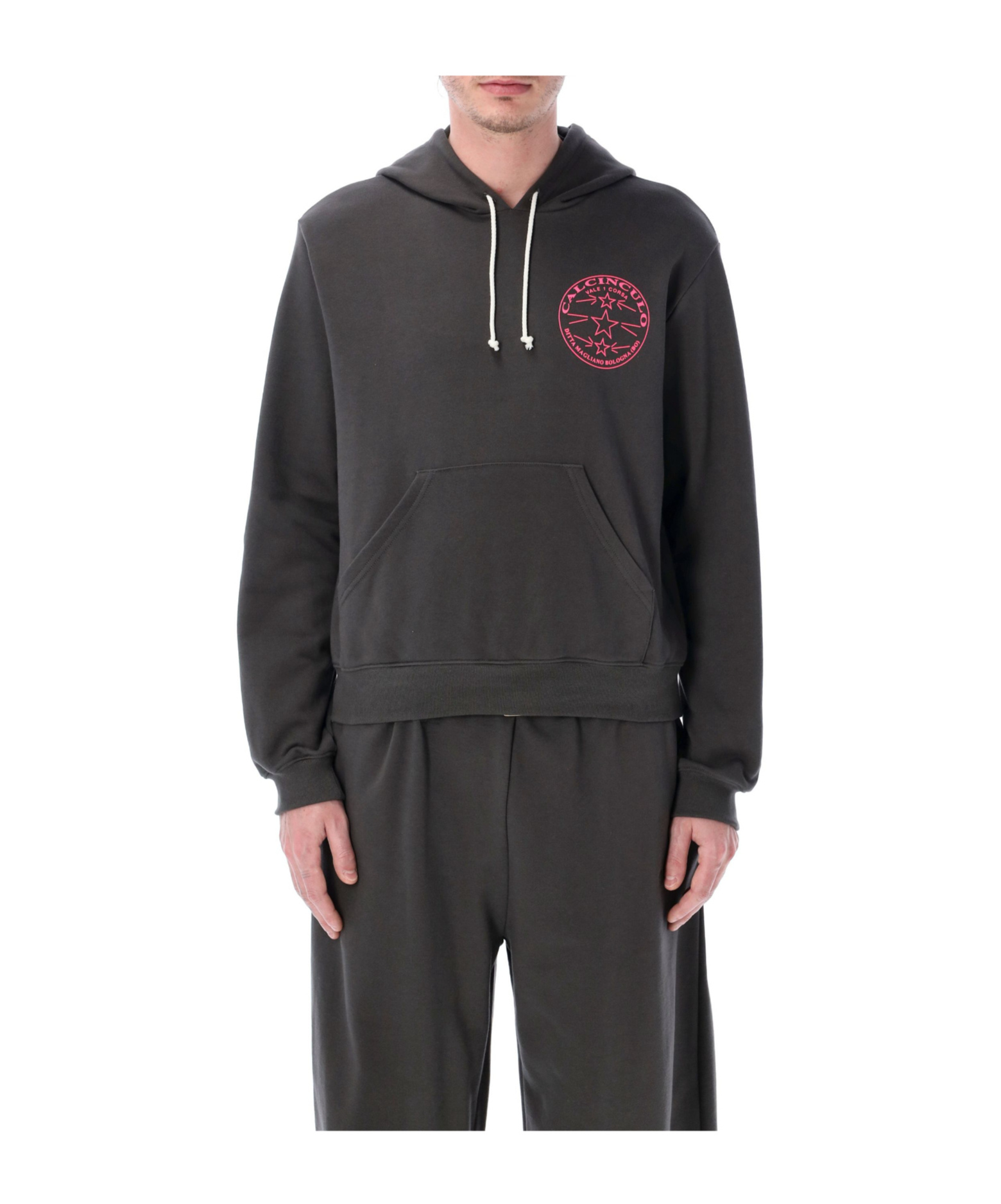 Magliano Graphic Print Hooded Fleece In Black