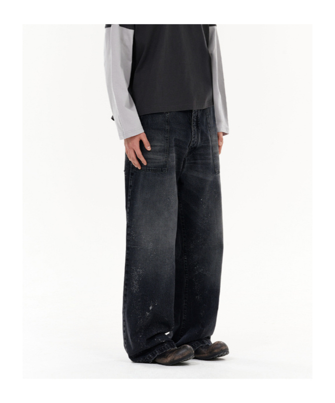 We11 Done Denim Fatigue Pants In Black