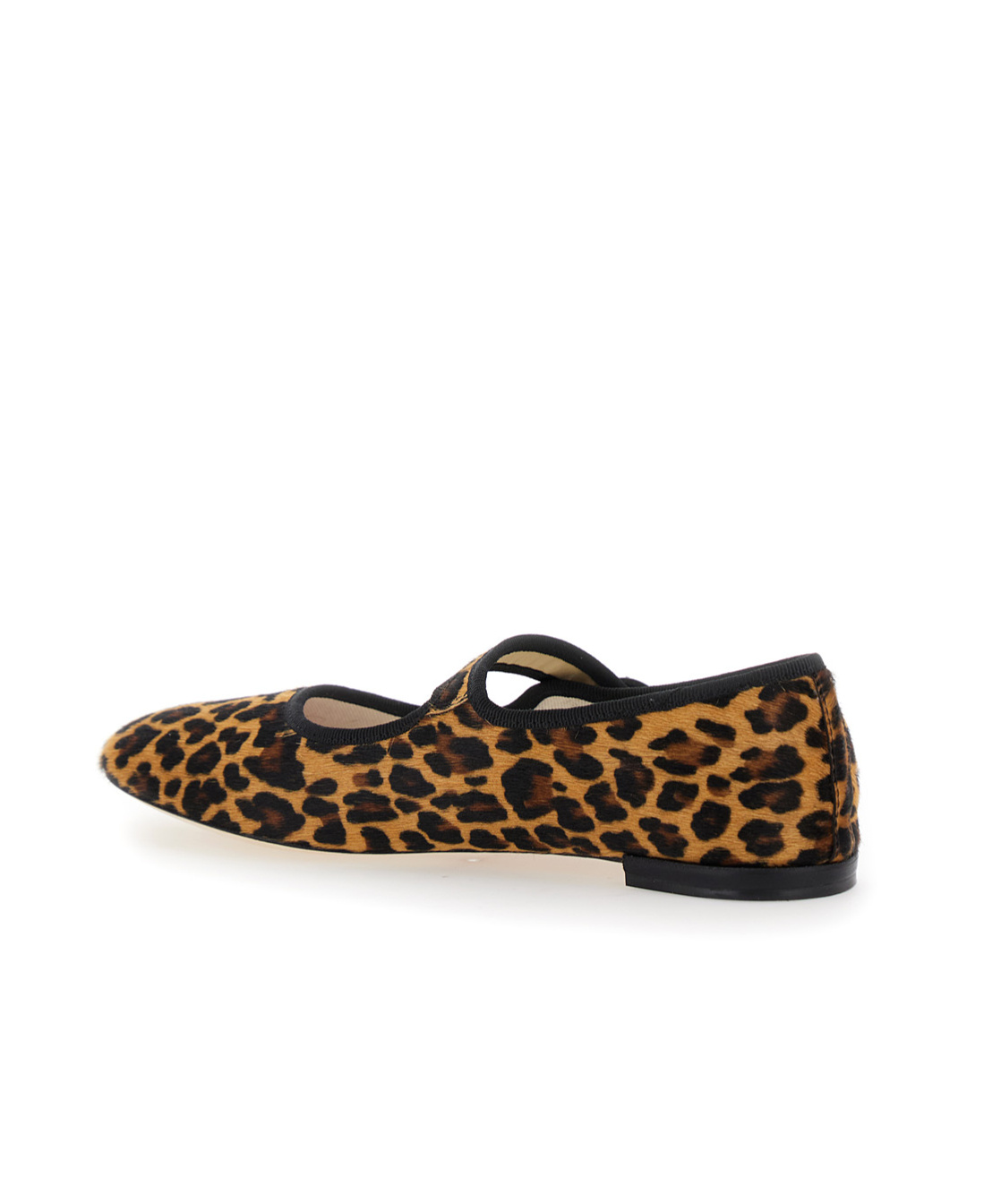 Repetto 'georgia' Brown Ballet Flats With Leaopard Print In Black