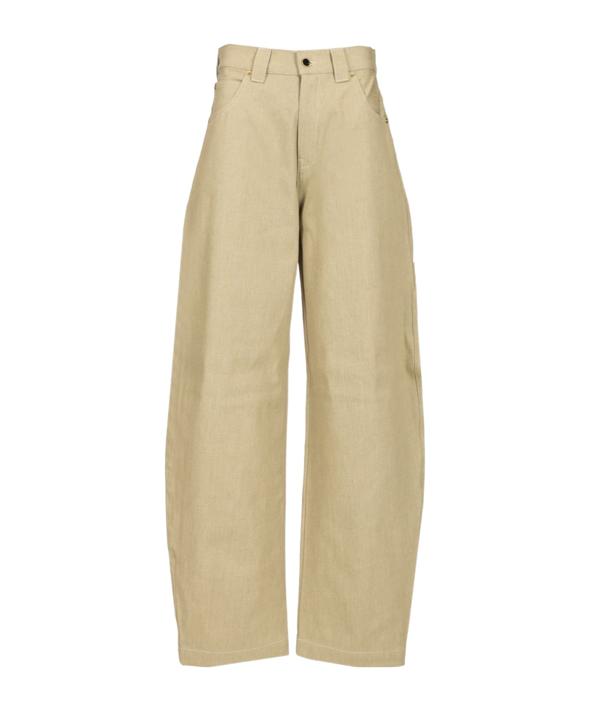 Darkpark Audrey Pants In Beige Cotton In Nude
