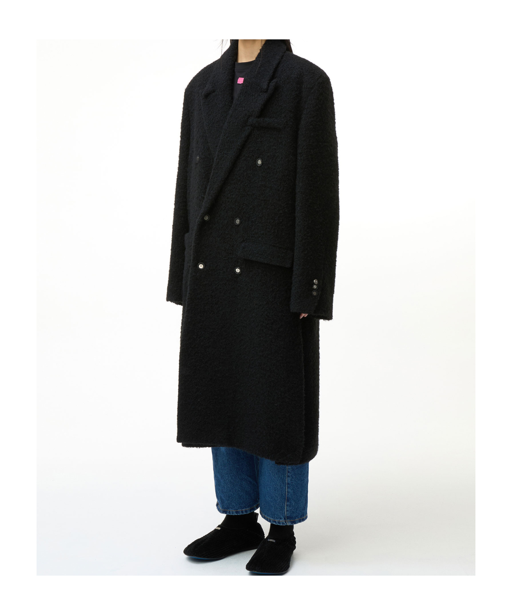 Ader Error Double-breasted Coat In Black