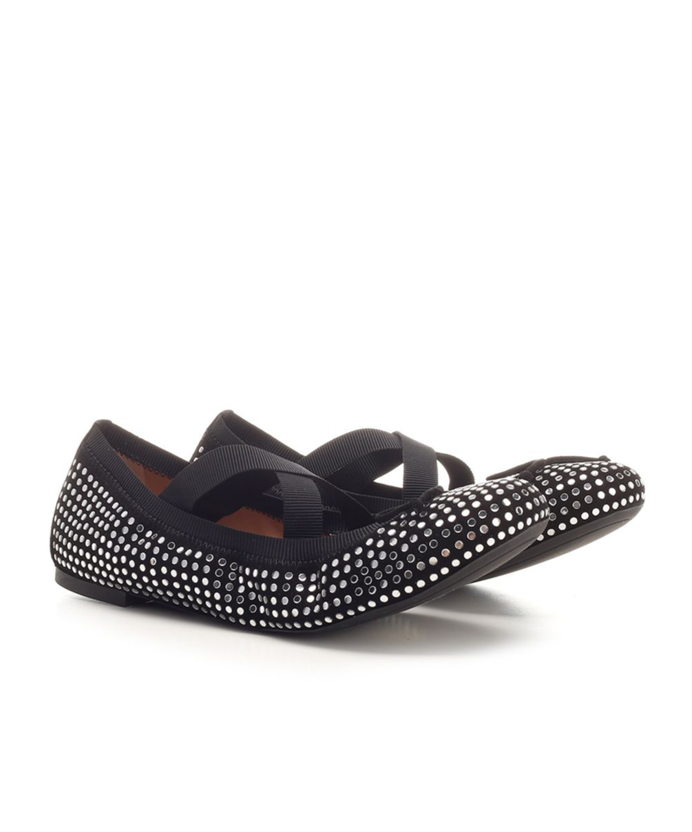 Aquazzura Shiny Disc Covered Ballet Flats In Black
