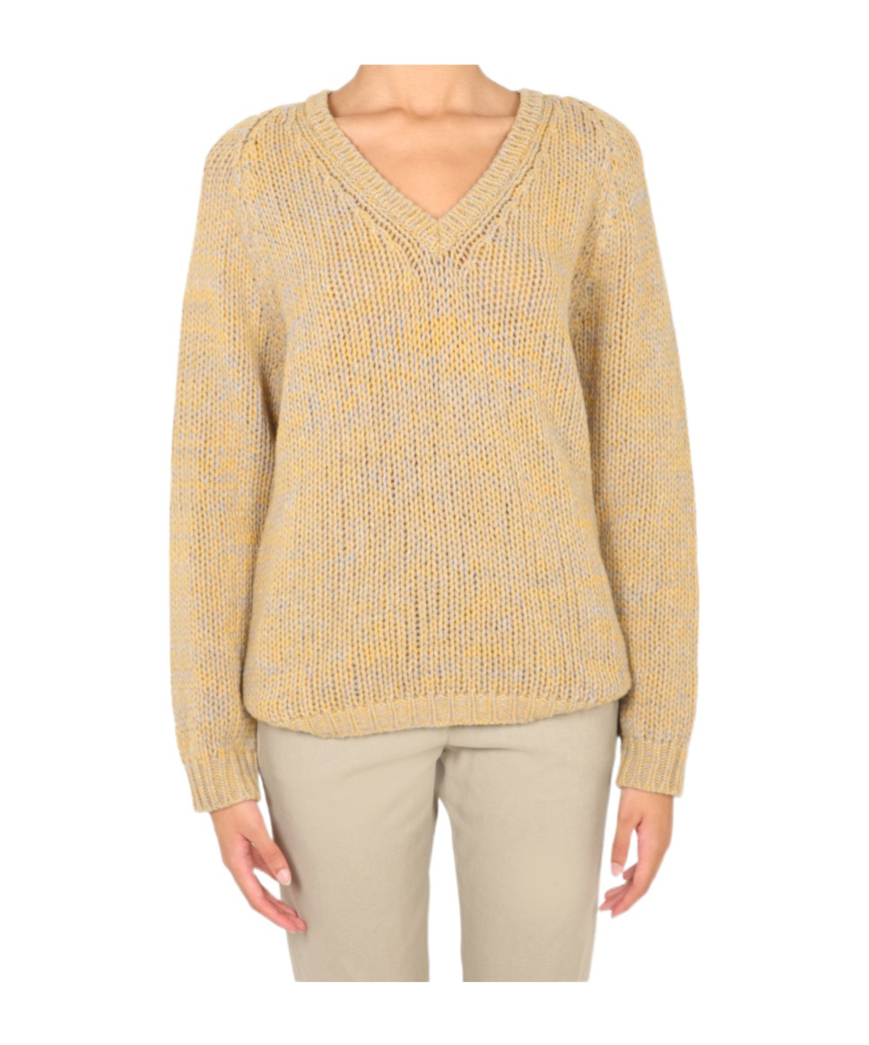 Shop Aspesi Virgin Wool V-neck Jumper In Yellow