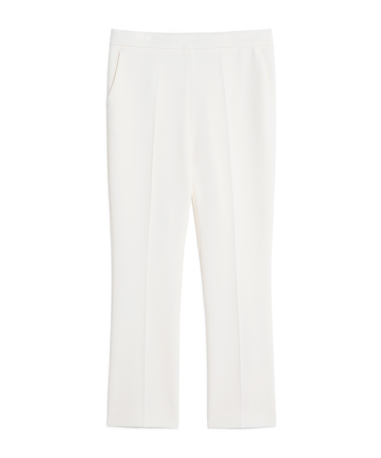 Max Mara Wool Crepe Trousers In White